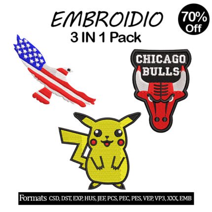 Machine Embroidery Design Pack 3in1 Sale 67% Off